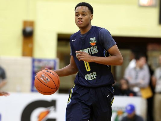 Point guard Curtis Jones controls the Huntington Prep offense.